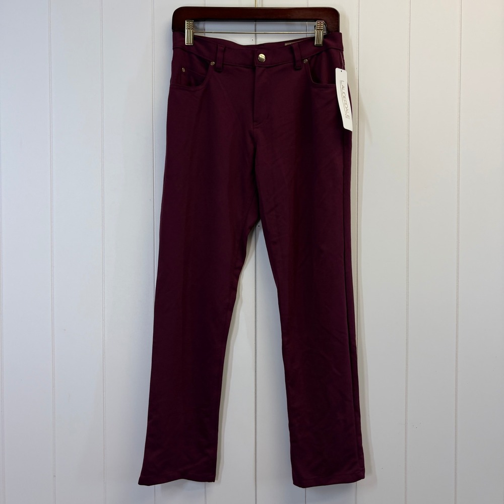 Lauderdale Healthcare Slim Leg Stretch Pants Womens Size S Wine Medical Dental